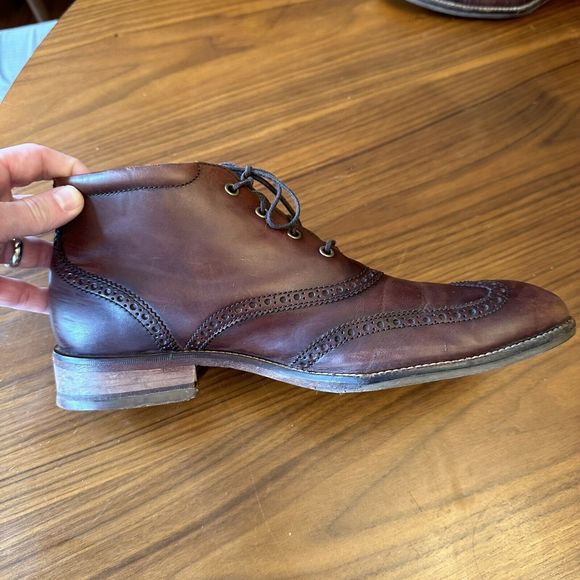 Cole Haan Liam Wingtip Oxford Dress Ankle Shoes Brown - Men's Size 9.5 (C11053) - Picture 4 of 9